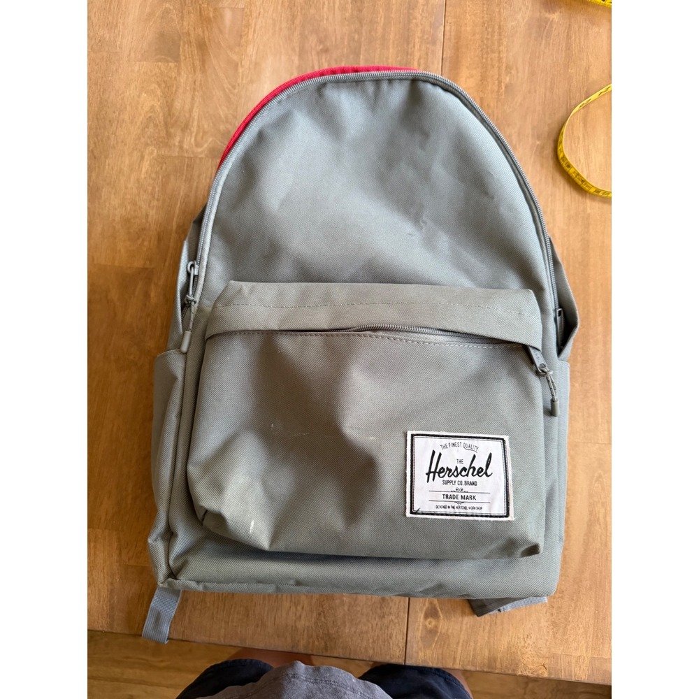 Herschel Supply Co Pop Quiz Grey Backpack Red Trim Laptop Sleeve School Bag